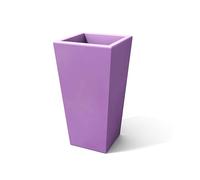 Kloris Vaso Moderno Alto quadrato interni ed esterni cm 30x30 mod.EGIZIO h 40 cm Lilla Tutta capienza