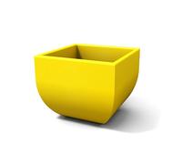 Kloris Vaso Moderno Quadrato MEDITERRANEO Liscio cm 35x35 Altezza cm 31. Colore Giallo. Made in Italy