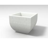Kloris Vaso Moderno Quadrato MEDITERRANEO Rustico cm 35x35 Altezza cm 31. Colore Bianco. Made in Italy