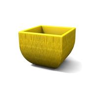 Kloris Vaso Moderno Quadrato MEDITERRANEO Rustico cm 35x35 Altezza cm 31. Colore Giallo. Made in Italy