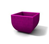 Kloris Vaso Moderno Quadrato MEDITERRANEO Rustico cm 35x35 Altezza cm 31. Colore Viola. Made in Italy