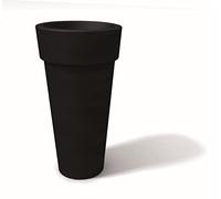 Kloris Vaso Moderno Tondo Alto da Esterno MOD. MESSAPICO Diametro 29 cm Altezza 43 cm Colore Grafite Tutta capienza con Foro di scolo alla Base. Polietilene Alta qualità Made in Italy.