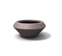 Kloris Vaso per Piante Ciotola da Giardino polietilene Diametro 50 cm Altezza 15 cm. Colore Grigio Tortora rigatura in Rilievo. Alta qualità Made in Italy
