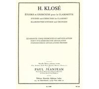 Klose H. QUARANTECINQ EXERCICES D'ARTICULATION pour la Clarinette - 45 ESERCIZI D'ARTICOLAZIONE per Clarinetto ed. Leduc