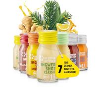 Kloster Kitchen biologico zenzero Shot Mix 7 pezzi 1Shot 7x 30 ml con pezzi di zenzero I vegan I 1 shot per bottiglia di vetro I dolce e piccante senza additivi e dolcificanti naturali