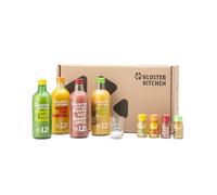 Kloster Kitchen Organic Ginger Shot Tasting Set M I 4 gusti 4x 360 ml + 4x 30 ml con veri pezzi di zenzero I Set regalo vegano dolce-piccante & con dolcezza naturale (incl. 1,00€ di deposito)