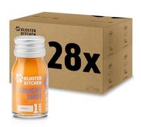 Kloster Kitchen zenzero biologico per bambini 1SHOT 28 x 30 ml con veri pezzi di zenzero I zenzero vegano in bottiglia di vetro da asporto I fruttato-morbido senza additivi e con dolcezza naturale