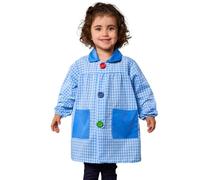 KLOTTZ - Grembiule a quadretti per asilo e scuola, per bambine, blu, 4