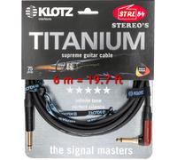 Klotz TIR0600PSP - Cavo per chitarra in titanio con SilentPLUG, ¼ di pollice dritto ad angolo retto, 6,1 m, 6,1 m