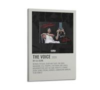 klouds Lil Durk - Poster decorativo su tela con album The Voice Tracklist, per camera da letto, soggiorno, moderno, 30 x 45 cm, con cornice