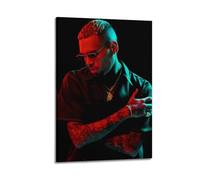 klouds Poster decorativo su tela con motivo Chris Brown, per camera da letto, soggiorno, decorazione artistica moderna, poster estetico 50 x 75 cm, con cornice
