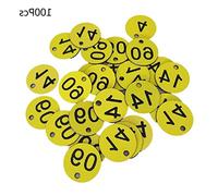 KLOVA 100 Pezzi Plastica ID Targhe 1-100 Numeri Incisi ID Tag Porta Colorata Per Portachiavi Etichette Armadietto Per Vestiti Etichette Live Numeri 1-100 1-200