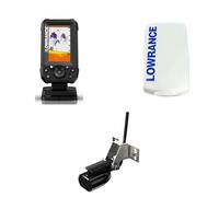 Klovoo Kit Ecoscandaglio con Lowrance Eagle 4x e Trasduttore Bullet Skimmer, Display IPS 4", Sonar Grandangolare 200 kHz, Cover Parasole Inclusa, 12V, IPX7