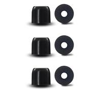Klowcok Cuscinetti di ricambio in memory foam per Beats Flex, riduzione del rumore, vestibilità comoda (3 paia, nero) (medio)