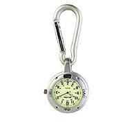 Klox Moschettone argentato con orologio per dottori, inferiere e paramedici, fosforescente