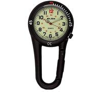Klox Nero Clip Moschettone Metallo Orologio da Tasca Luminoso Quadrante Dottore