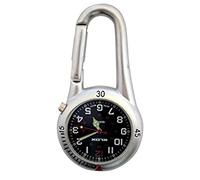 Argento Clipon Moschettone Orologio da Tasca Quadrante Nero per Dottori Chef