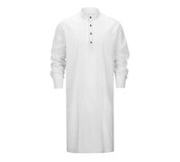 Kluantou Camicia Tunica da Uomo in Stile Musulmano, Design a Tinta Unita, per Uso Estivo e Invernale, Stile Islamico, in Puro Cotone, Abbigliamento Religioso, per Chi Segue una Fede Specifica