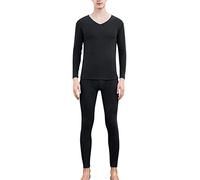 Kluantou Set Completo Intimo Termico da Uomo in Raso di Seta al Latte, Senza Cuciture e a Temperatura Costante, Autunno Inverno, Maglia e Pantaloni Termici, Comodo da Indossare, per Mezza Stagione