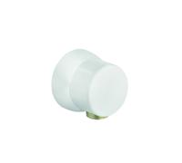 KLUDI A-QA Coude de raccordement pour flexible DN 15, à sécurité intrinsèque contre le reflux, avec bague de compensation murale, 6306143-00, 6306143-00, Colorazione: Bianco