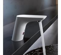 KLUDI BALANCE E Robinetterie de lavabo électronique, montage monotrou, hauteur de bec 105mm, alimentation par pile, 5210091, 5210091, Colorazione: Bianco / Cromo