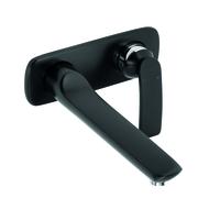 KLUDI BALANCE Mitigeur monocommandé mural encastré pour lavabo à deux trous, saillie bec mural 235mm, 522478775, 522478775, Colorazione: Nero opaco / cromo