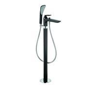 KLUDI BALANCE Mitigeur monocommandé pour bain et douche, montage au sol pour baignoire en pose libre, avec douchette à main, 525908775, 525908775, Colorazione: Nero opaco / cromo