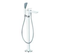 KLUDI BALANCE Mitigeur monocommandé pour bain et douche, montage au sol pour baignoire en pose libre, avec douchette à main, 525909175, 525909175, Colorazione: Bianco / Cromo