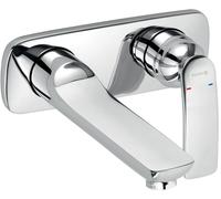 KLUDI BALANCE Mitigeur monocommandé mural encastré pour lavabo à deux trous, saillie du bec mural 185mm, 522460575, 522460575, Colorazione: cromo