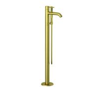 KLUDI BOZZ Mitigeur de bain et de douche, montage sur pied pour baignoire en pose libre, avec douchette à main, 38590N076, 38590N076, Colorazione: Oro spazzolato