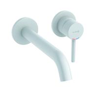 KLUDI BOZZ Mitigeur monocommandé mural encastré pour lavabo à deux trous, saillie 230mm, 382455376, 382455376, Colorazione: Bianco opaco
