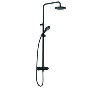 KLUDI DIVE Thermostat Dual Shower System, montage mural, nettoyage rapide du calcaire, 6807939-00, 6807939-00, Colorazione: nero opaco
