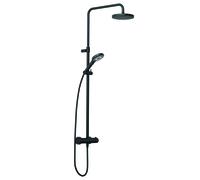 KLUDI DIVE Thermostat Dual Shower System, tube réglable horizontalement et verticalement, 6907939-00, 6907939-00, Colorazione: nero opaco