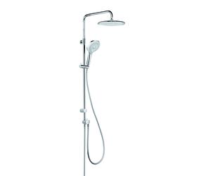 KLUDI FRESHLINE Dual Shower System, douche de tête réglable en hauteur et orientable, 8 l/min, chrome, 6709005-00WR9, 6709005-00WR9
