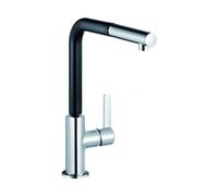 Kludi L-INE S rubinetto da cucina, orientabile, estraibile, 408518775, L-INE S cromo/nero opaco [Rubinetti da Cucina]