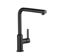 KLUDI L-LINE S Mitigeur monocommandé pour évier, Eco, levier fermé, bec pivotant, 408513975, 408513975, Colorazione: nero opaco