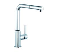 KLUDI L-LINE S Mitigeur monocommandé pour évier, Eco, levier fermé, becs extractibles, 408510575, 408510575, Colorazione: cromo