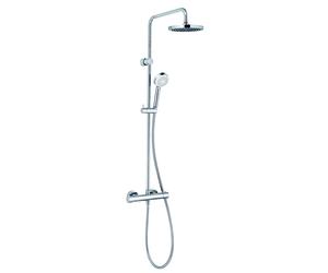 KLUDI LOGO Thermostat Dual Shower System, montage mural, tube de montée réglable sur 6 niveaux, chrome, 6809405-00, 6809405-00