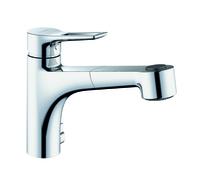 KLUDI MIX Mitigeur d'évier multi-usages, levier à étrier, avec douchette à vaisselle, chrome, 329450562, 329450562