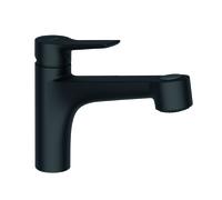 KLUDI MIX Mitigeur monocommandé pour évier, levier fermé, avec douchette à vaisselle, 329413975, 329413975, Colorazione: nero opaco