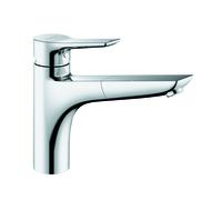 KLUDI MIX Mitigeur monocommandé pour évier, levier fermé, basse pression, bec extractible, Eco, chrome, 329440575, 329440575