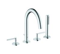 KLUDI NOVA FONTE PURISTIC Mitigeur de bain et de douche, montage sur pied, montage sur bord de carrelage à quatre trous, 204250515, 204250515, Colorazione: cromo