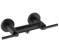 KLUDI NOVA FONTE PURISTIC Mélangeur lavabo/douche, montage mural, avec poignées papillon, 207103915, 207103915, Colorazione: nero opaco