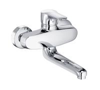 KLUDI OBJEKTA Mitigeur mural d'évier, levier fermé, montage mural, saillie 180mm, chrome, 328820575, 328820575