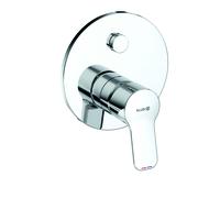 KLUDI PURE&EASY Mitigeur monocommandé encastré pour bain et douche, inverseur de pression PUSH&SWITCH, chrome, 377630565, 377630565