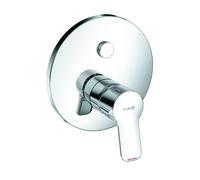 KLUDI PURE&EASY Mitigeur monocommandé encastré pour bain et douche, montage mural, 29 l/min, chrome, 376590565, 376590565
