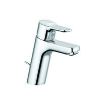 KLUDI PURE&EASY Mitigeur monocommandé pour lavabo, hauteur de bec 100mm, garniture d'écoulement en métal, chrome, 372900565, 372900565