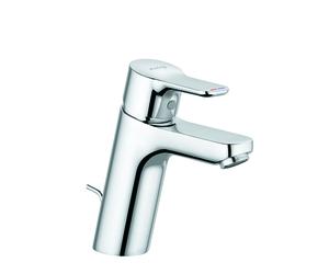 KLUDI PURE&EASY Mitigeur monocommandé pour lavabo, hauteur de bec 100mm, garniture d'écoulement en métal, 3.8 l/min, chrome, 372900565WR5, 372900565WR5