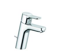 KLUDI PURE&EASY Mitigeur monocommandé pour lavabo, hauteur de bec 100mm, garniture d'écoulement en plastique, 3.8 l/min, chrome, 371900565WR5, 371900565WR5