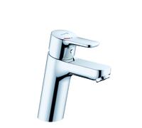 KLUDI PURE&EASY Mitigeur monocommandé pour lavabo, hauteur de bec 100mm, sans garniture d'écoulement, EcoPlus, chrome, 371980565WR4, 371980565WR4